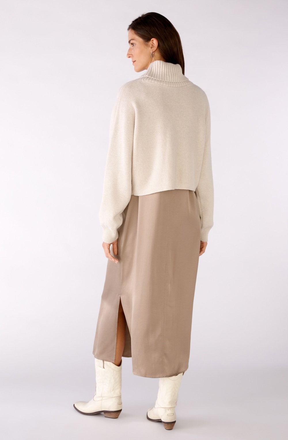 Light Beige Boxy Cropped Jumper