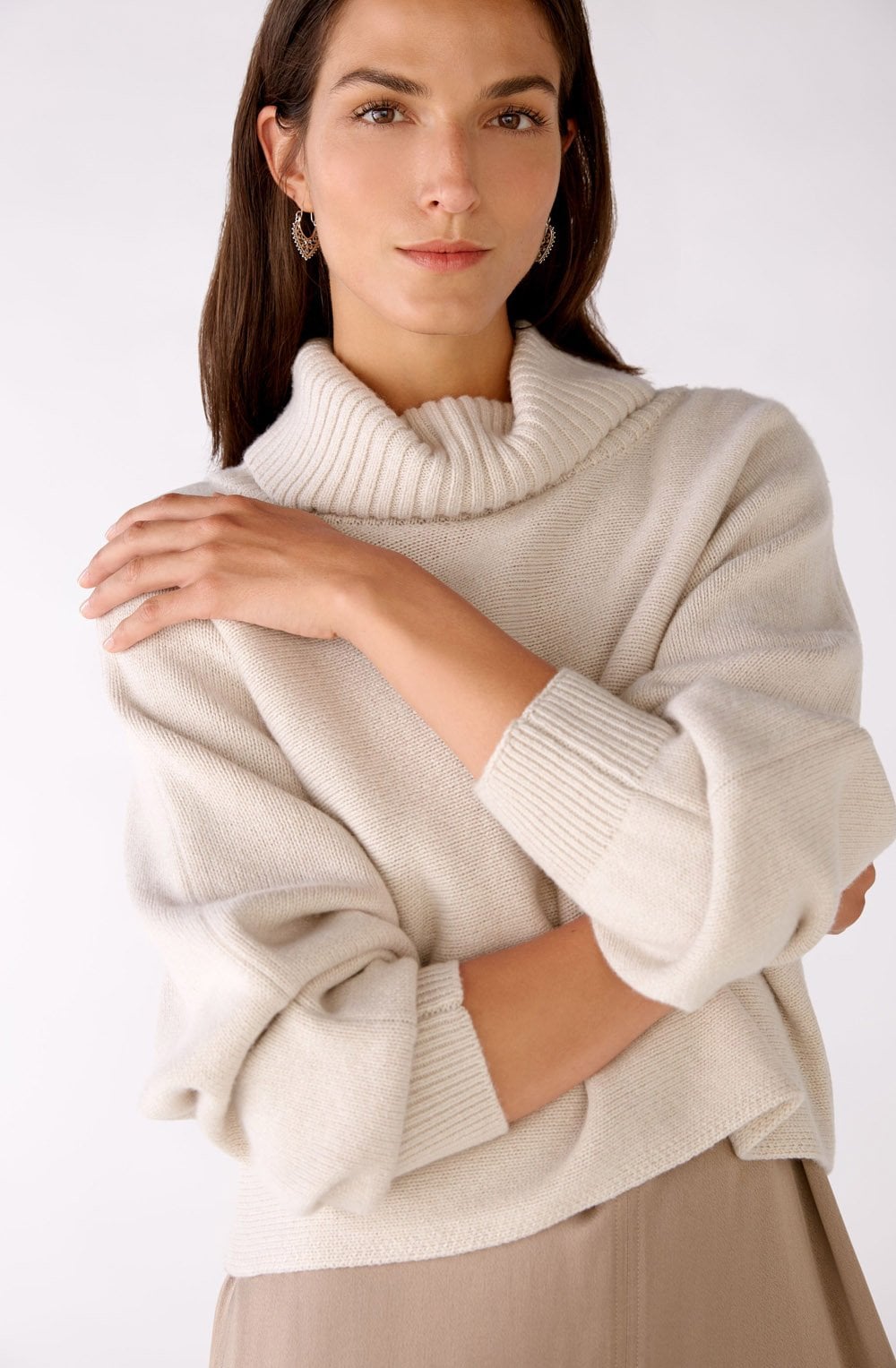 Light Beige Boxy Cropped Jumper