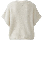 Light Beige Chunky Knit Poncho Style Slipover