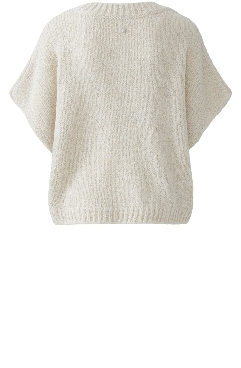 Light Beige Chunky Knit Poncho Style Slipover
