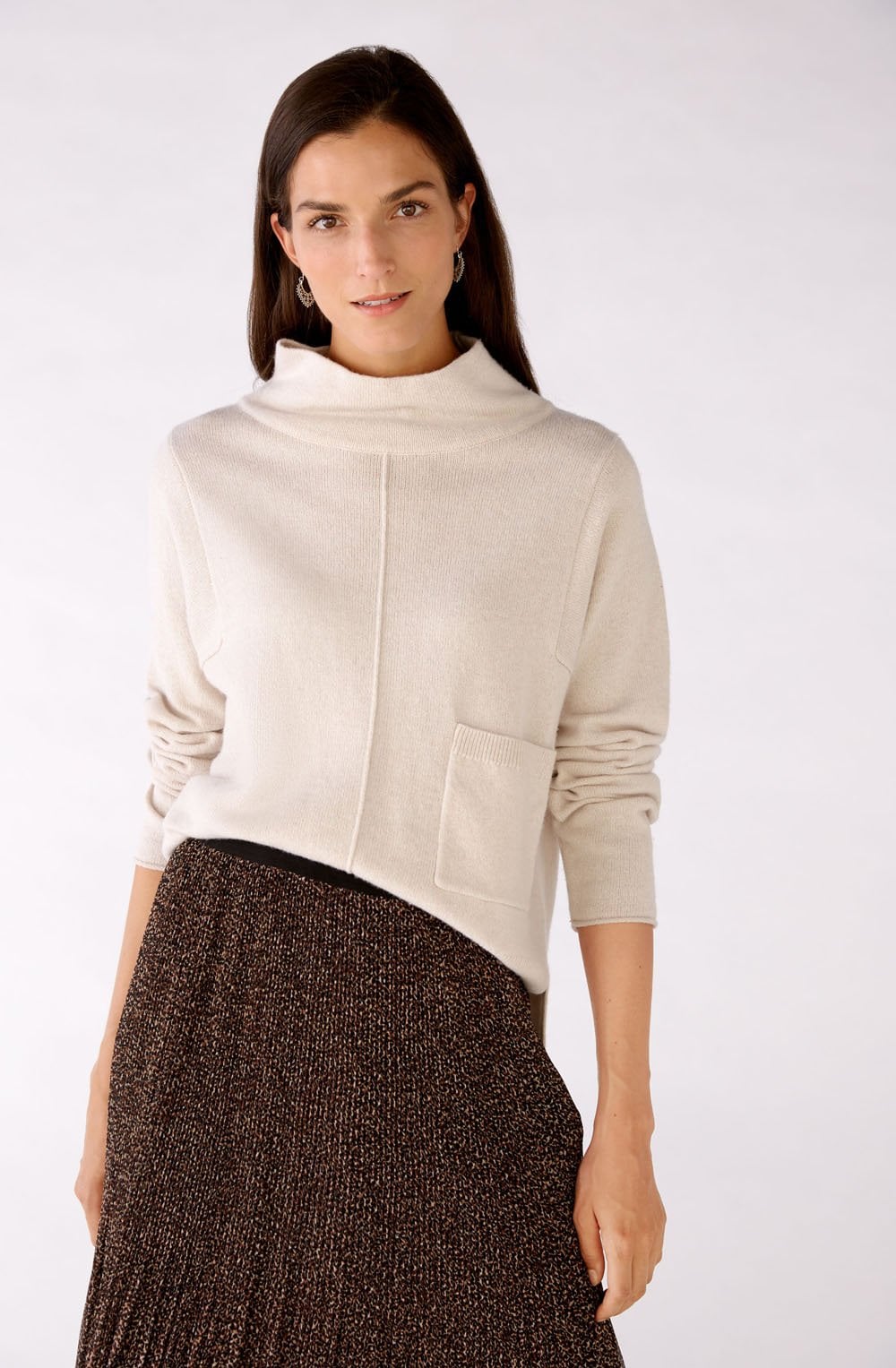 Light Beige Cowl Neck Jumper