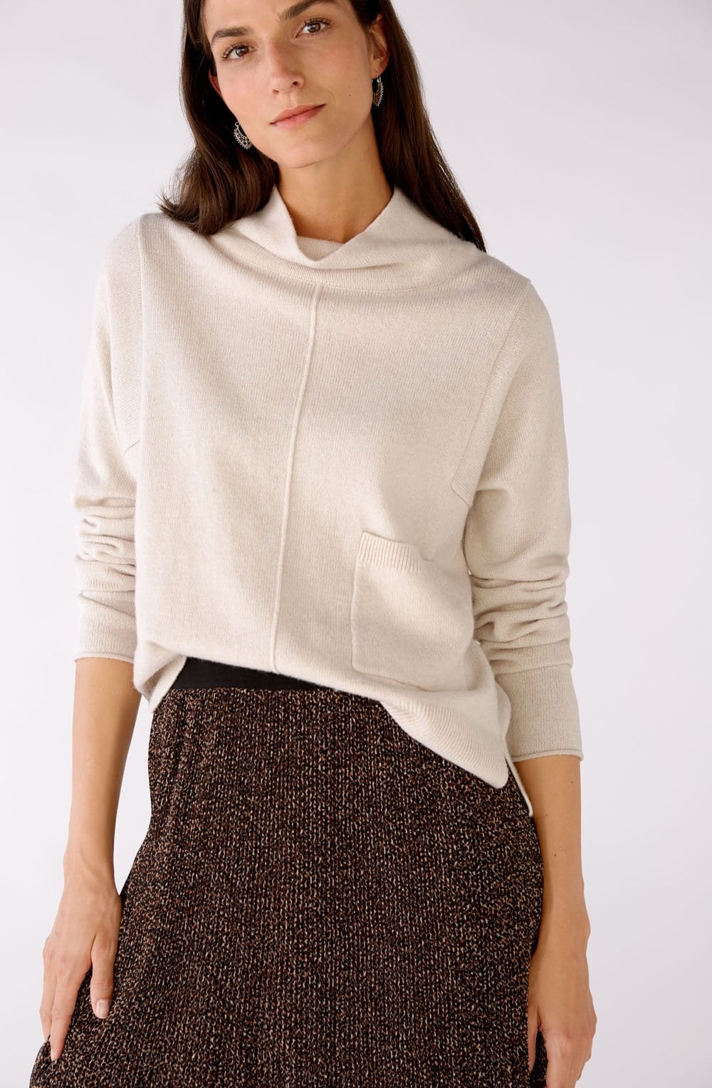 Light Beige Cowl Neck Jumper