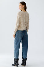 Light Beige Fringed Diamond Jumper