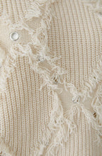 Light Beige Fringed Diamond Jumper