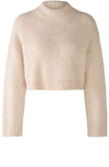 Light Beige Melange Cropped Alpaca Mix Jumper