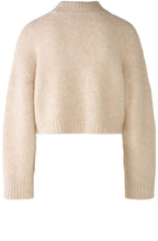 Light Beige Melange Cropped Alpaca Mix Jumper