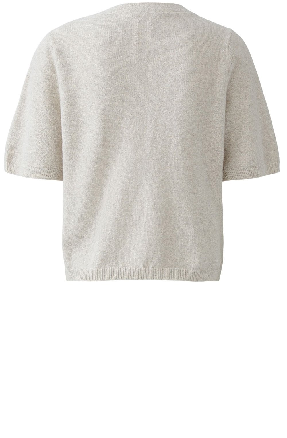 Light Beige Melange Faux Leather Jumper