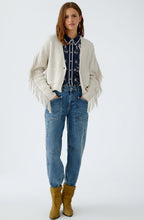 Light Beige Melange Fringed Cardigan