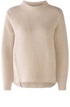 Light Beige Melange Geometric Knit Jumper