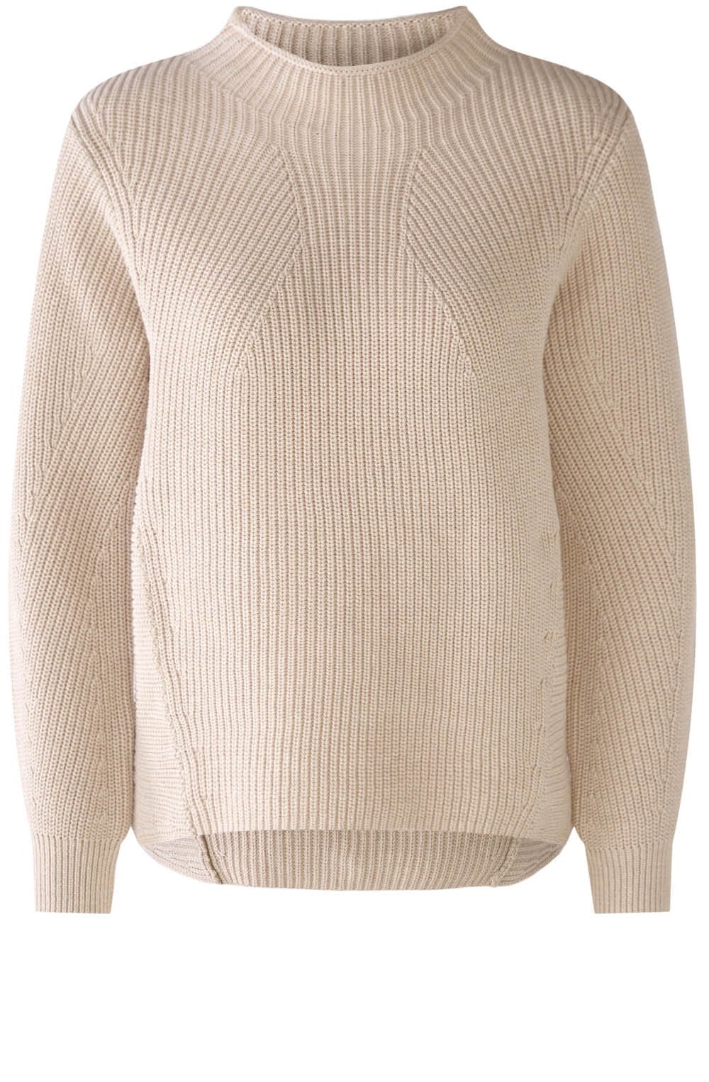 Light Beige Melange Geometric Knit Jumper