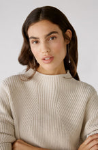 Light Beige Melange Geometric Knit Jumper