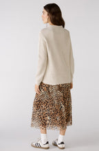 Light Beige Melange Geometric Knit Jumper