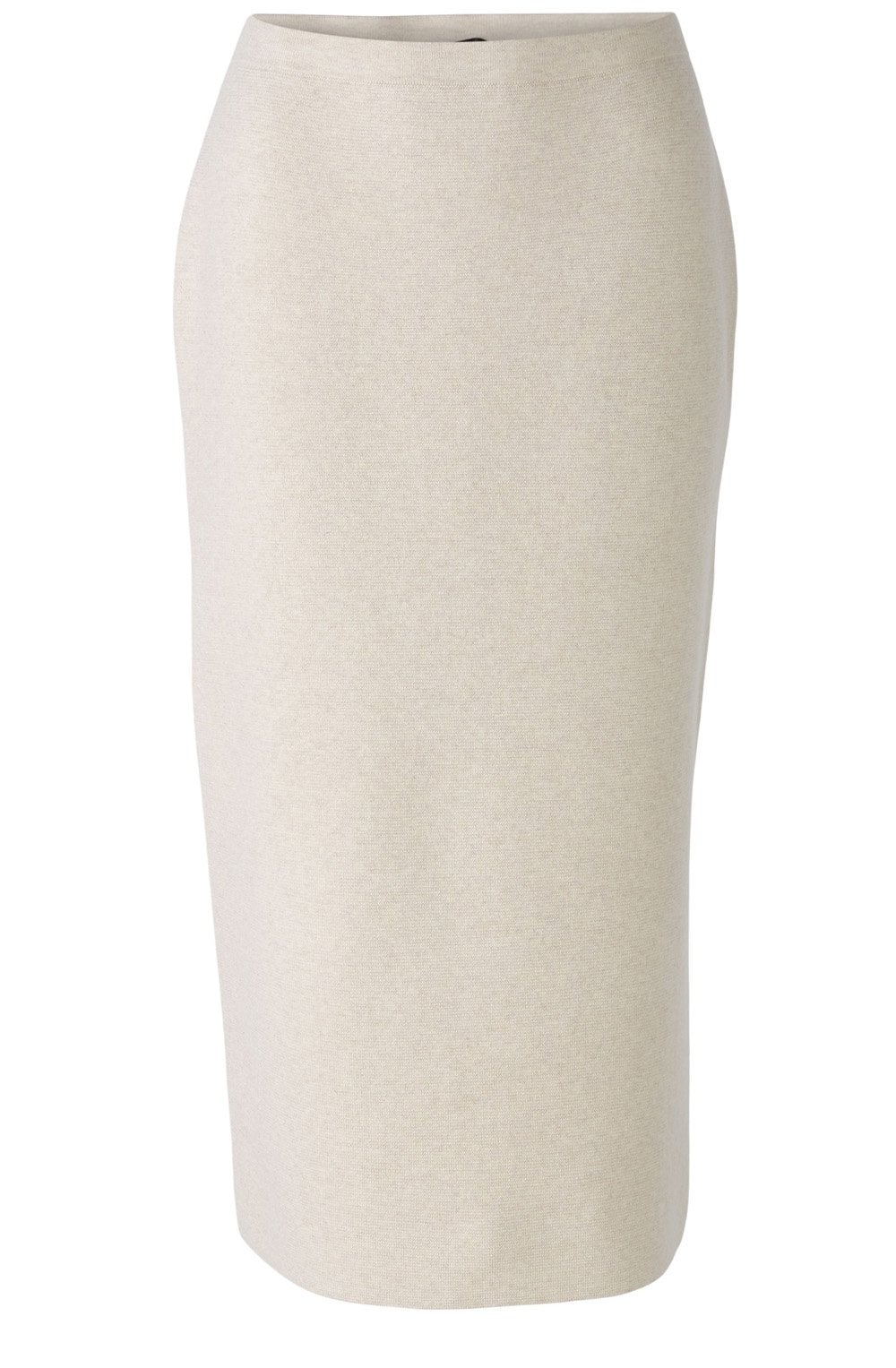 Light Beige Melange Knitted Midi Skirt