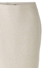 Light Beige Melange Knitted Midi Skirt