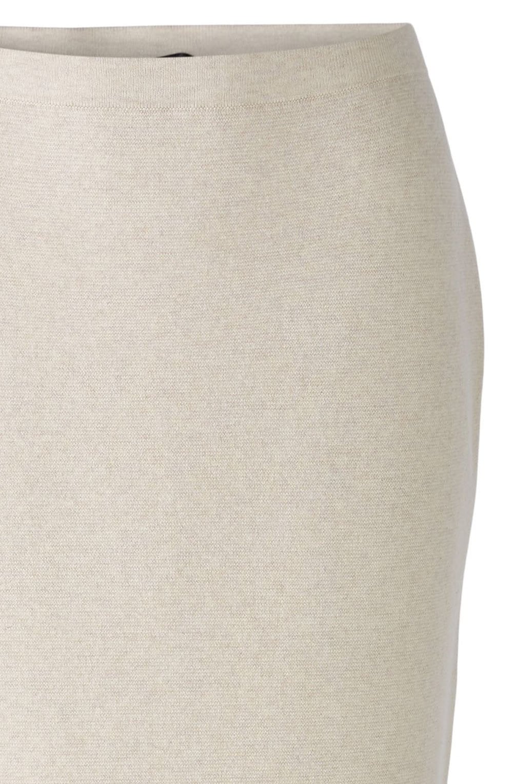 Light Beige Melange Knitted Midi Skirt