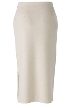 Light Beige Melange Knitted Midi Skirt