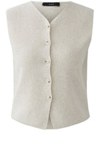 Light Beige Melange Knitted Waistcoat