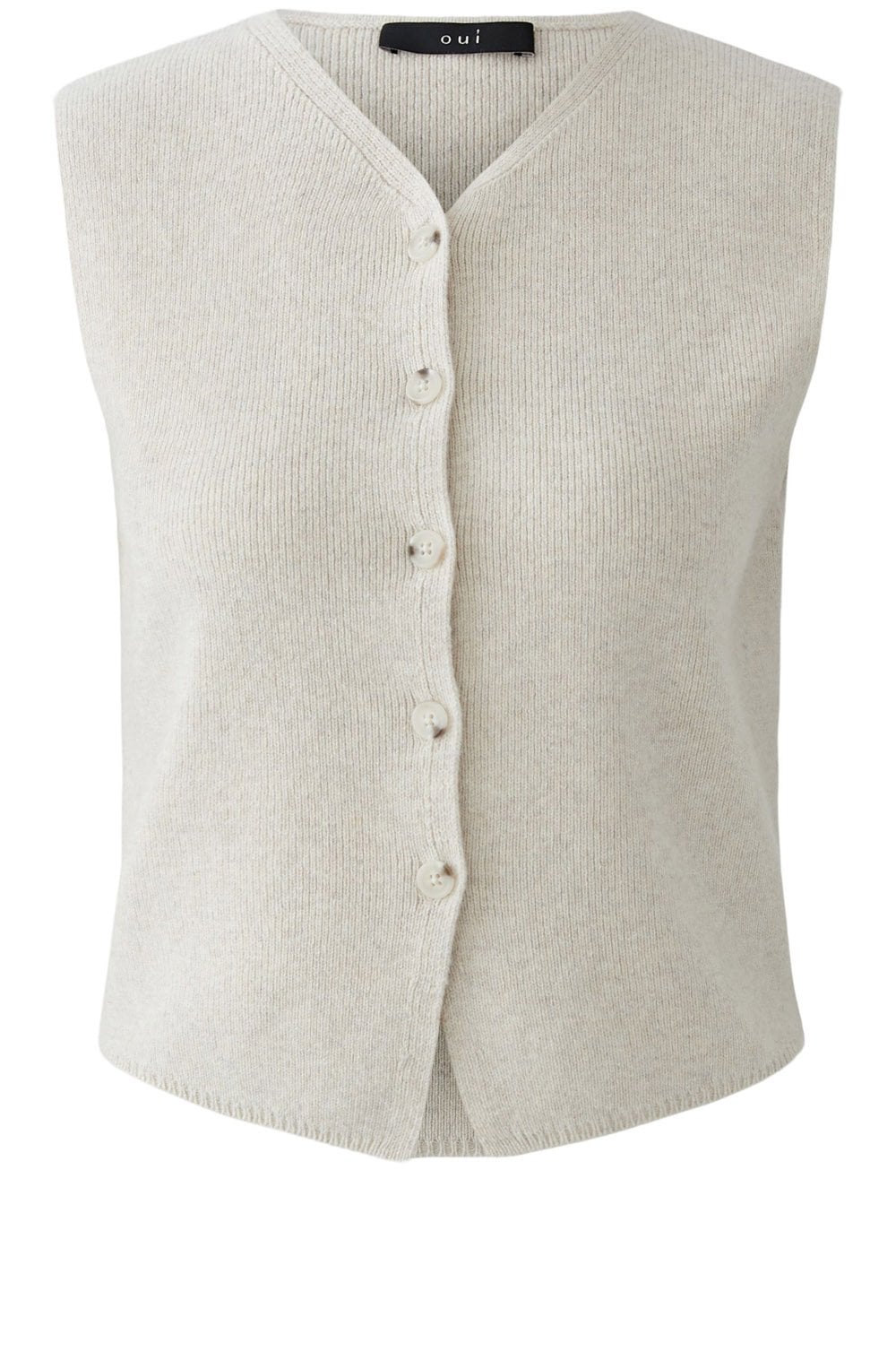 Light Beige Melange Knitted Waistcoat
