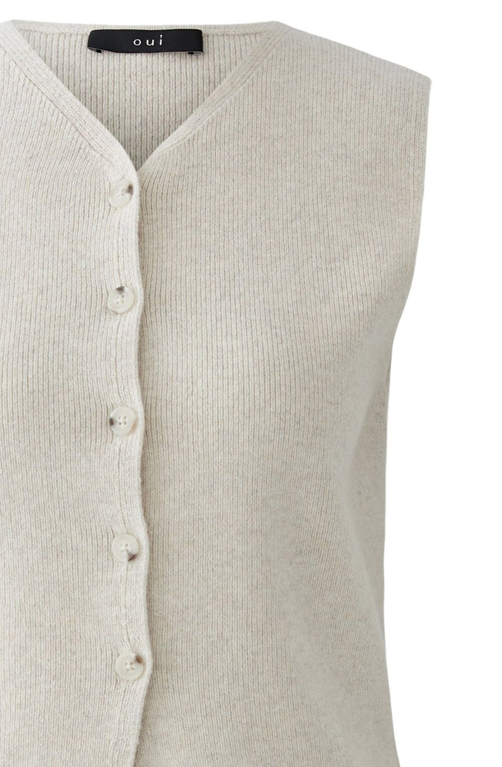 Light Beige Melange Knitted Waistcoat