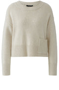 Light Beige Melange Large Patch Pocket Jumper