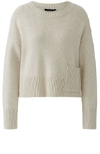 Light Beige Melange Large Patch Pocket Jumper