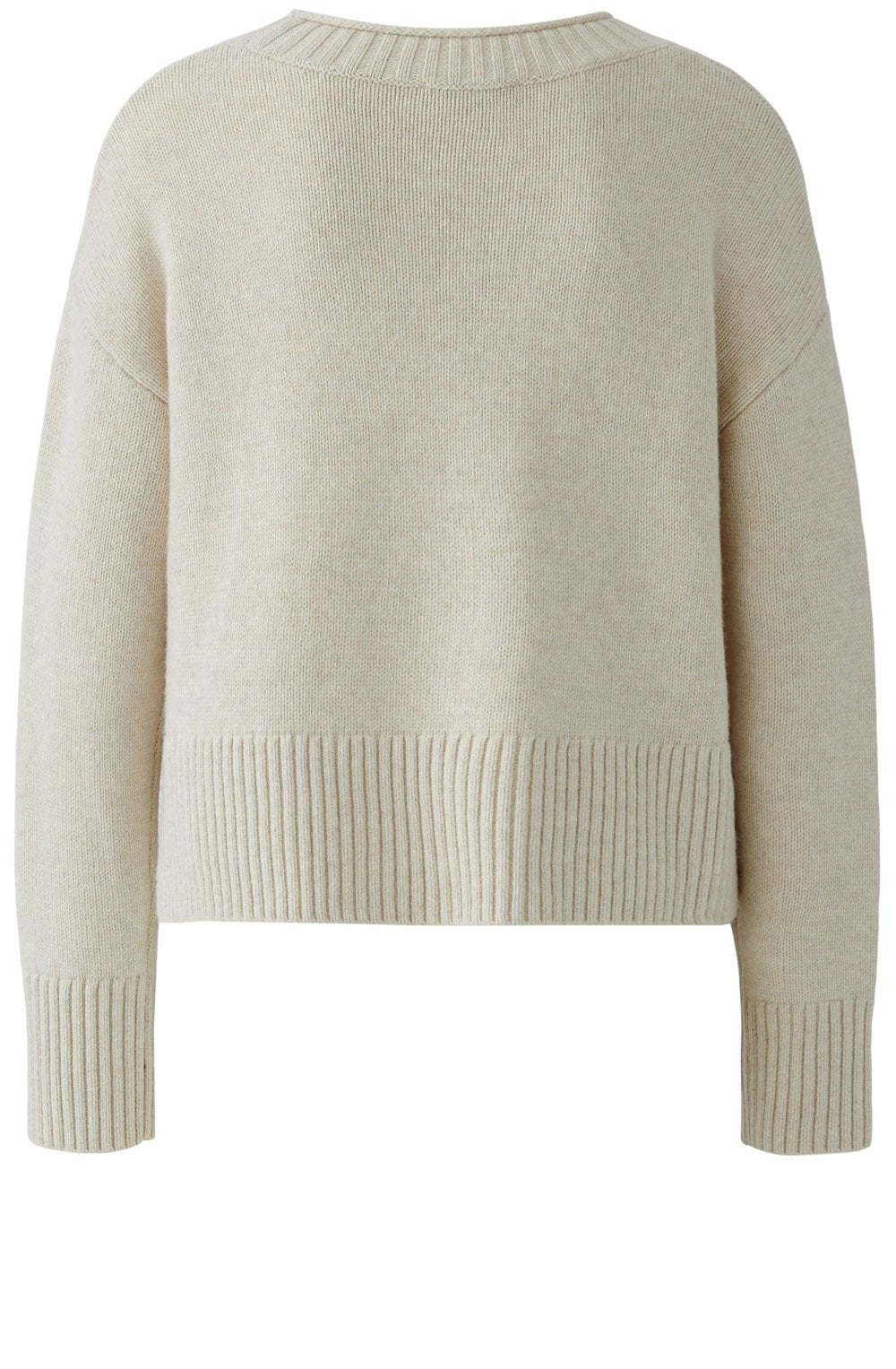 Light Beige Melange Large Patch Pocket Jumper