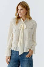Light Beige Melange Loose Knit Wasitcoat