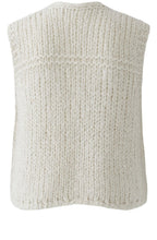 Light Beige Melange Loose Knit Wasitcoat