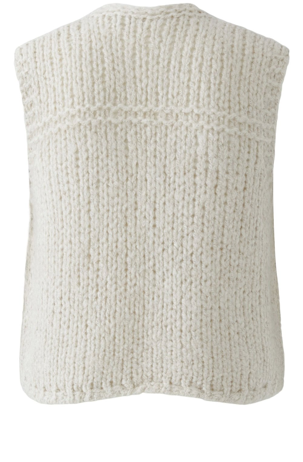 Light Beige Melange Loose Knit Wasitcoat