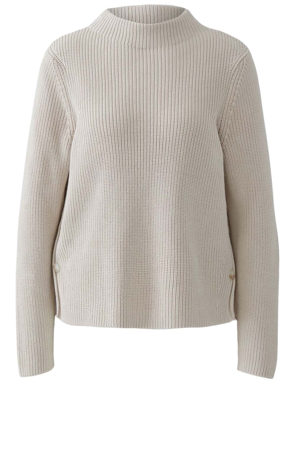 Light beige Melange Side Button Jumper