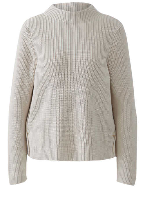 Light beige Melange Side Button Jumper