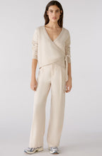Light Beige Melange Wrap Effect Jumper