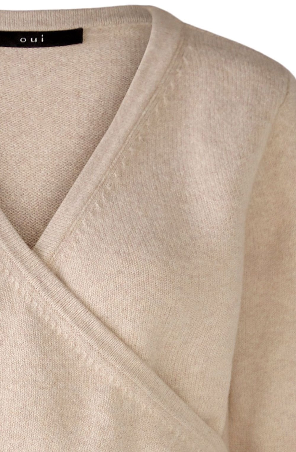 Light Beige Melange Wrap Effect Jumper