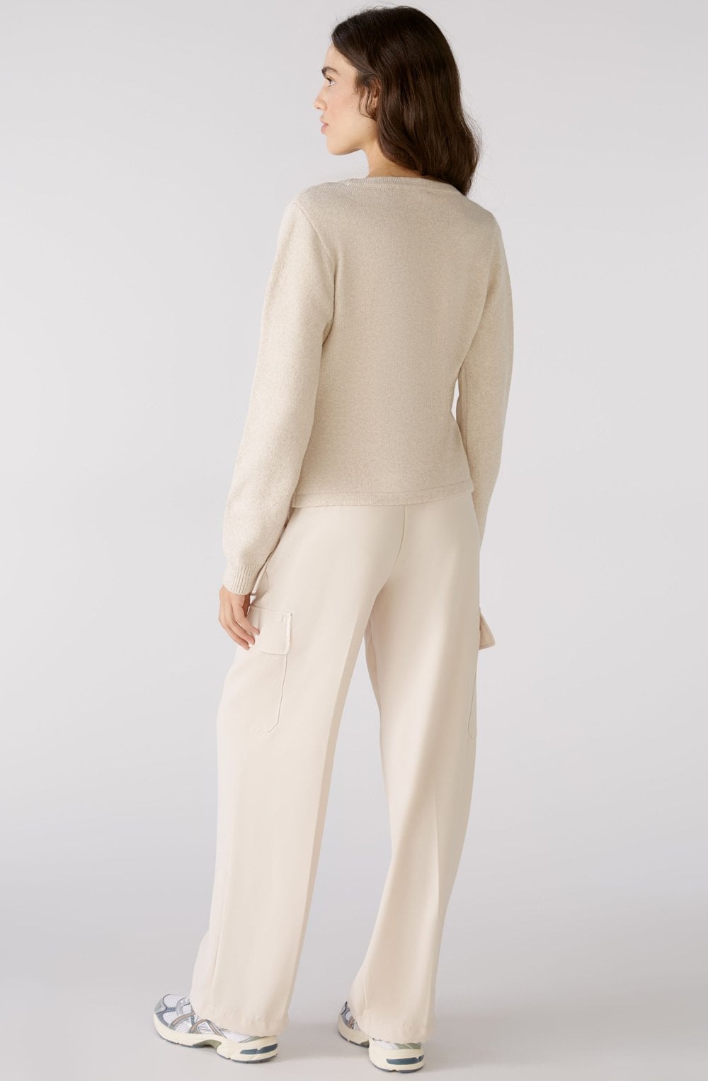Light Beige Melange Wrap Effect Jumper