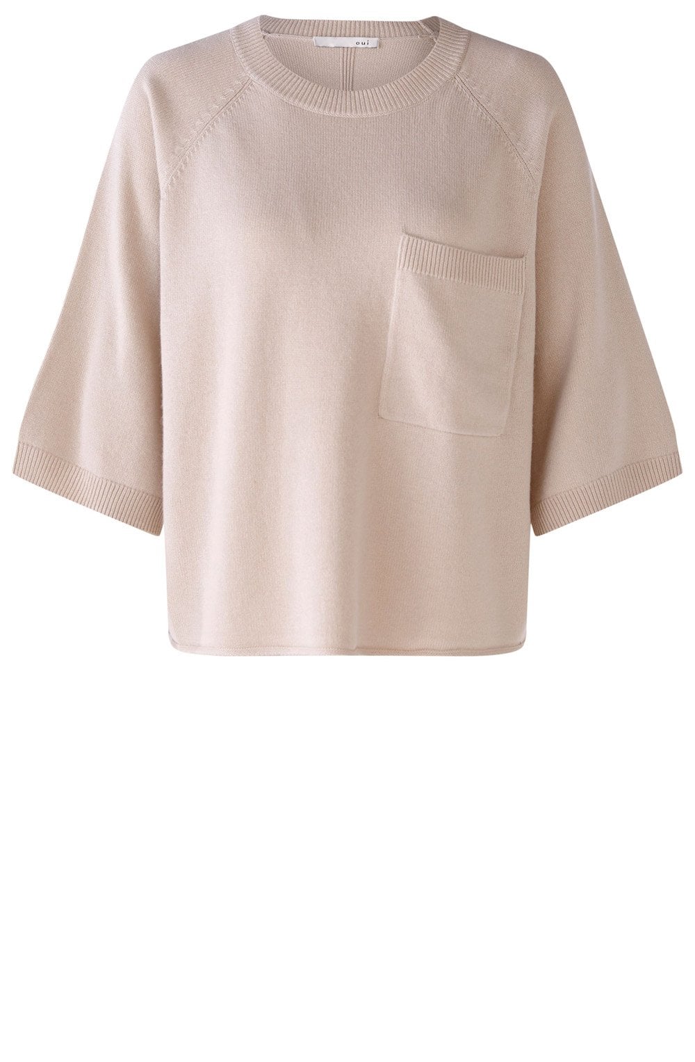 Light Beige Relaxed Jumper With Pocket