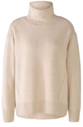 Light Beige Relaxed Rolled Turtle Neck Jumper