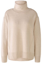 Light Beige Relaxed Rolled Turtle Neck Jumper