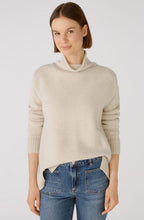 Light Beige Relaxed Rolled Turtle Neck Jumper
