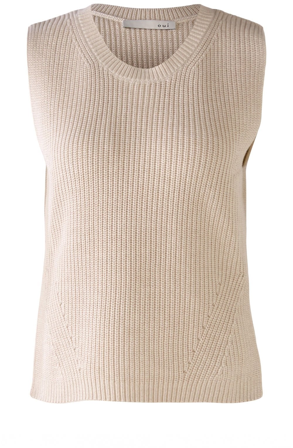 Light Beige Ribbed Slip Over