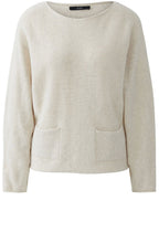 Light Beige Tapered Fit Wool Blend Jumper