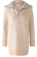 Light Beige Zip Neck Jumper