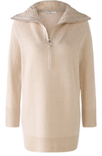 Light Beige Zip Neck Jumper