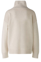 Light Beige Zip Neck Oversized Jumper