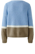 Light Blue and Green Colour Block Angel Yarn Jumper