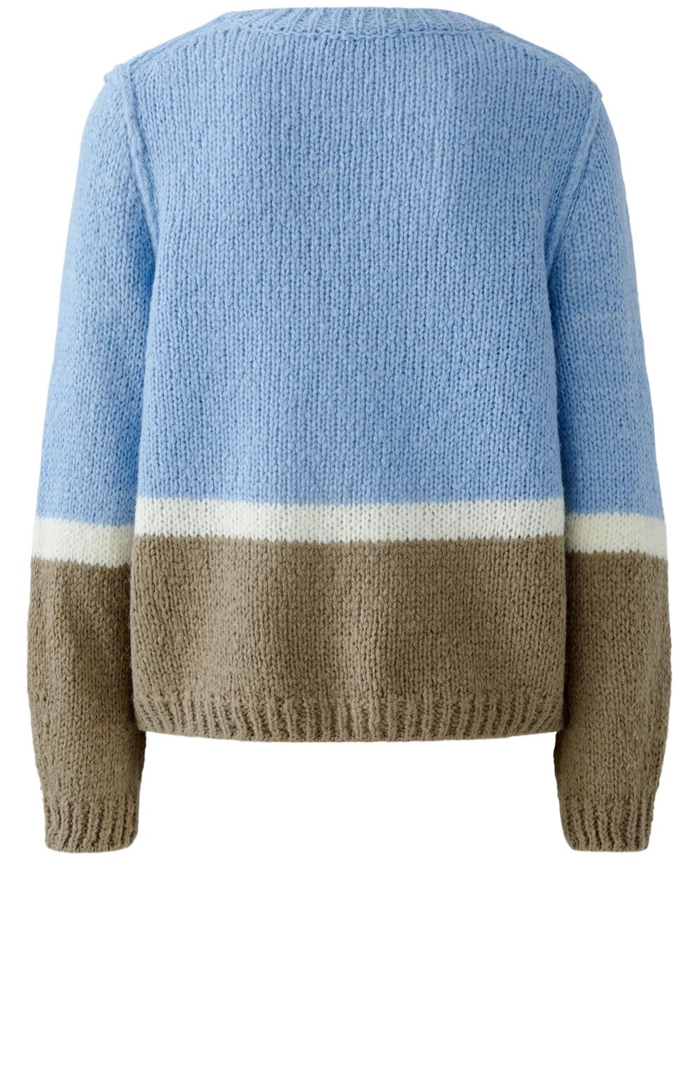 Light Blue and Green Colour Block Angel Yarn Jumper