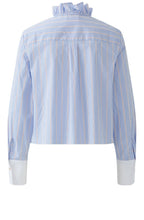 Light Blue and Rose Red Ruffle Shirt