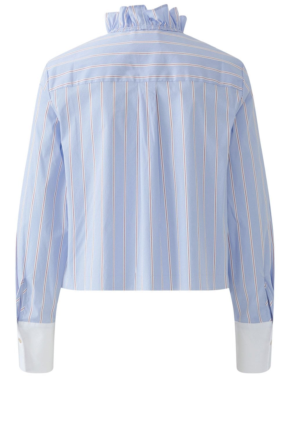 Light Blue and Rose Red Ruffle Shirt