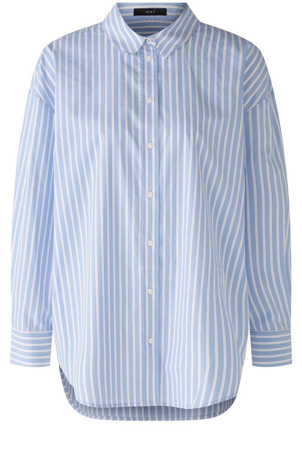 Light Blue and White Oversized Cotton Shirt