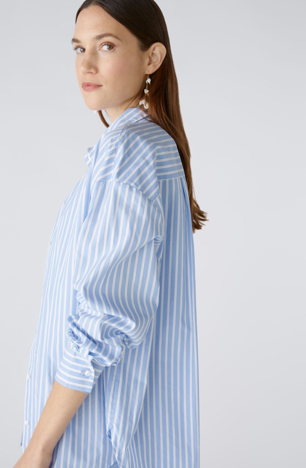 Light Blue and White Oversized Cotton Shirt