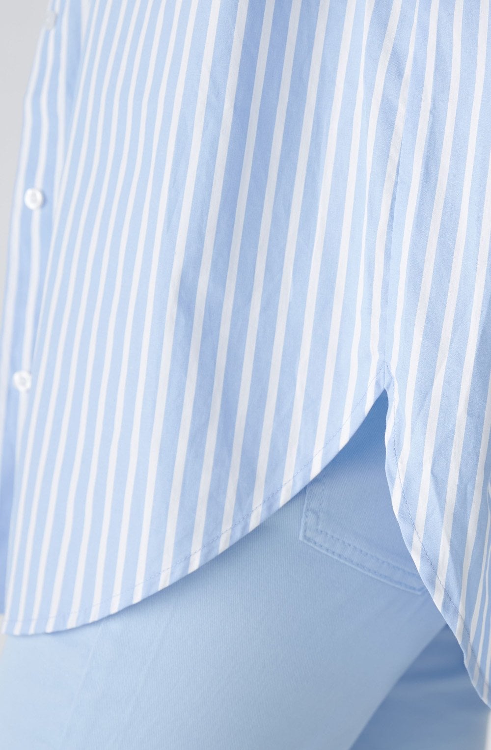 Light Blue and White Oversized Cotton Shirt